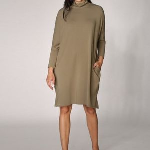 New bamboo Mock neck dolman sleeve dress